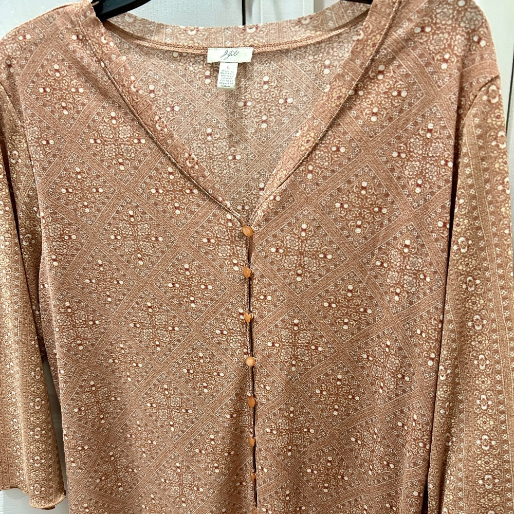 J Jill Soft Rust Blouse Large